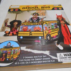 ART CREATIVITY GHOUL BUS INDOOR POP-UP TENT ALL KIDS 3+ FLAT STORAGE ZIP CASE 🎁